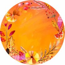 Painel De Lona Redondo Frutas e Folhas Outono Painel De Lona Redondo Frutas e Folhas Outono