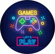 Painel de Lona Redondo Games Luzes de Neon