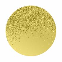 Painel de Lona Redondo Glitter Dourado Brilho Degradê 100x100cm