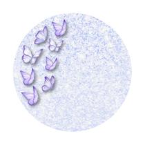 Painel de Lona Redondo Jardim de Glitter Borboletas