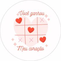 Painel de Lona Redondo Namorados Coração Jogo