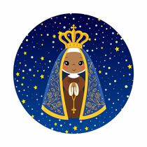 Painel de Lona Redondo Nossa Senhora Aparecida Céu Noite Estrelada