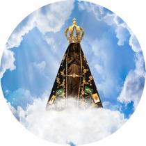 Painel de Lona Redondo Nossa Senhora Aparecida Nuvens Painel de Lona Redondo Nossa Senhora Aparecida Nuvens