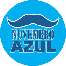 Painel de Lona Redondo Novembro Azul Bigode Painel de Lona Redondo Novembro Azul Bigode