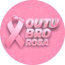 Painel de Lona Redondo Outubro Rosa Fita Painel de Lona Redondo Outubro Rosa Fita