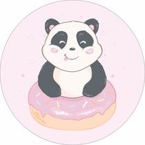 Painel de Lona Redondo Panda No Donuts Painel de Lona Redondo Panda No Donuts