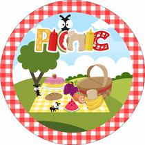 Painel de Lona Redondo PicNic Xadrez no Parque Formiguinhas Painel de Lona Redondo PicNic Xadrez no Parque Formiguinhas