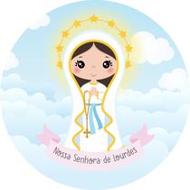 Painel de Lona Redondo Religioso Nossa Senhora de Lourdes Painel de Lona Redondo Religioso Nossa Senhora de Lourdes