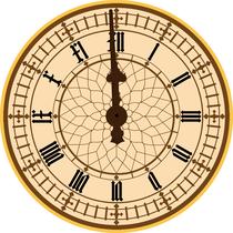 Painel de Lona Redondo Relógio 1 Para Meia Noite