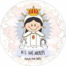 Painel de Lona Redondo Santinhos Católicos Nossa Senhora das Mercês