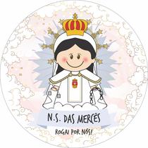 Painel de Lona Redondo Santinhos Católicos Nossa Senhora das Mercês