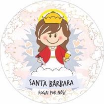 Painel de Lona Redondo Santinhos Católicos Santa Bárbara