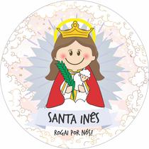 Painel de Lona Redondo Santinhos Católicos Santa Inês