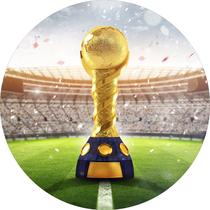 Painel de Lona Redondo Taça Copa do mundo Jogador do Brasil - Fabrika de Festa