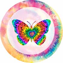 Painel de Lona Redondo Tie Dye Borboleta Painel de Lona Redondo Tie Dye Borboleta