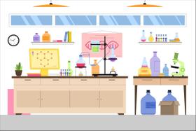 Painel de Lona Sala de Laboratório Química Fundo Branco - 300x200cm Painel de Lona Sala de Laboratório Química Fundo Branco - 300x200cm