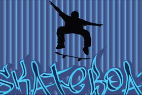 Painel de lona Skate Azul