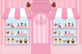 Painel de Lona Sorveteria Rosa Painel de Lona Sorveteria Rosa