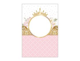 Painel De Painel De Festa Vertical 1,50 x 2,20 - Realeza Rosa Candy 007