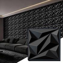 Painel de Parede 3D janasse em PVC Preto 30 x 30 cm - 20 Unidades Painel de Parede 3D janasse em PVC Preto 30 x 30 cm - 20 Unidades