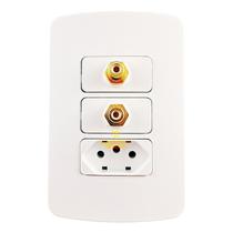 Painel de Parede 4x2 Tomada 10A RCA Duplo Profissional Painel de Parede 4x2 Tomada 10A RCA Duplo Profissional
