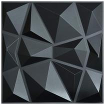 Painel de parede Art3d Black Diamond 50x50 cm, pacote com 12