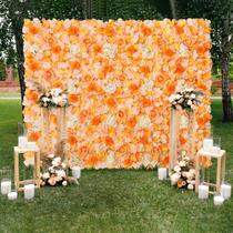 Painel de parede com fundo de flores artificiais Lie-house Orange 150x12cm