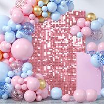 Painel de parede Shimmer LuoluoHouse Pink Sequin 18 painéis 36x36cm