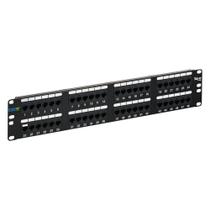 Painel de patch ICC Cat5e de 48 portas, 19", montado em rack, PoE++, preto Painel de patch ICC Cat5e de 48 portas, 19", montado em rack, PoE++, preto