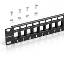 Painel de patch Sokqovt 24 portas em branco Keystone Cat6 1U 19 polegadas