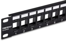 Painel de patch TRENDnet TC-KP24 de 24 portas 1U com montagem em rack preto