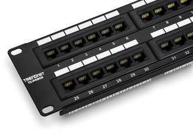 Painel de patch TRENDnet TC-P48C6 48 portas Cat6 não blindado preto