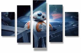 Painel De Quadro Mosaico 5 Partes Bb8 Star Wars Para Sala Painel De Quadro Mosaico 5 Partes Bb8 Star Wars Para Sala