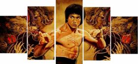Painel De Quadro Mosaico 5 Partes Para Sala,quarto Bruce Lee Painel De Quadro Mosaico 5 Partes Para Sala,quarto Bruce Lee