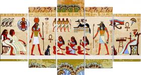 Painel De Quadro Mosaico 5 Partes Para Sala,quarto Egipcios Painel De Quadro Mosaico 5 Partes Para Sala,quarto Egipcios