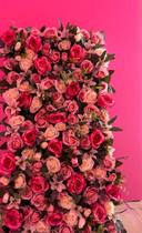 Painel de rosas artificial 60x40 cm - Toke verde