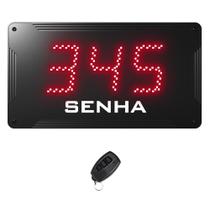 Painel de Senha com 3 Dígitos de 10 cm + Controle de Chamada sem Fio