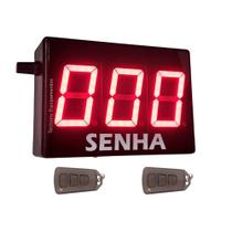 Painel de Senha Sequencial 3 digitos com 2 controles toque musical