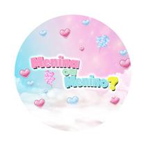 Painel De Tecido Redondo Chá de Revelação Menino ou Menina Nuvens e Corações 150cm - Veste Bem