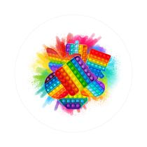 Painel De Tecido Redondo Pop It Formas Diversas Explosão de Cores 150cm - Veste Bem