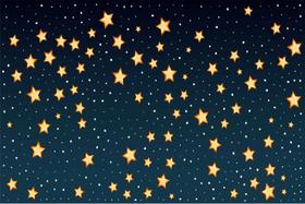 Painel de Tecido Sublimado Céu Estrelas Cartoon Painel de Tecido Sublimado Céu Estrelas Cartoon