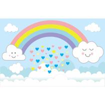 Painel de Tecido Sublimado Chuva de Amor Menino Painel de Tecido Sublimado Chuva de Amor Menino