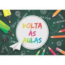 Painel De Tecido Sublimado Escolar Volta às aulas colorido Painel De Tecido Sublimado Escolar Volta às aulas colorido