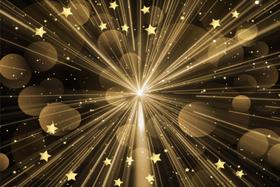 Painel de Tecido Sublimado Estrelas Explosão de Brilho Dourado Painel de Tecido Sublimado Estrelas Explosão de Brilho Dourado