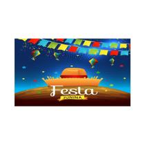 Painel de Tecido Sublimado Festa Junina Chapéu e Balões Painel de Tecido Sublimado Festa Junina Chapéu e Balões