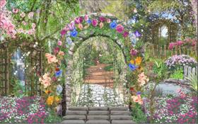 Painel de Tecido Sublimado Jardim Selvagem Flores Painel de Tecido Sublimado Jardim Selvagem Flores
