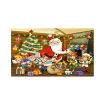 Painel de Tecido Sublimado Natal Fabrica do Papai Noel Painel de Tecido Sublimado Natal Fabrica do Papai Noel