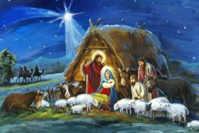 Painel de Tecido Sublimado Presépio de Natal Pintura