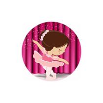 Painel de Tecido Sublimado Redondo Bailarina Palco Cortina Rosa C / Elástico