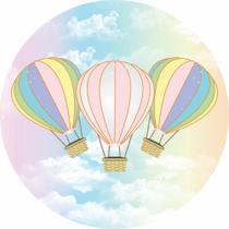 Painel de Tecido Sublimado Redondo Balões arco íris candy C/ Elástico Painel de Tecido Sublimado Redondo Balões arco íris candy C/ Elástico